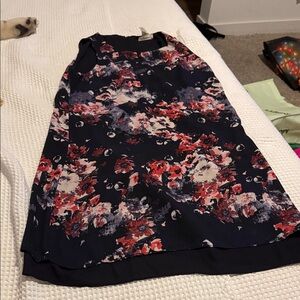 Artisan Ny Navy and Red Floral Skirt